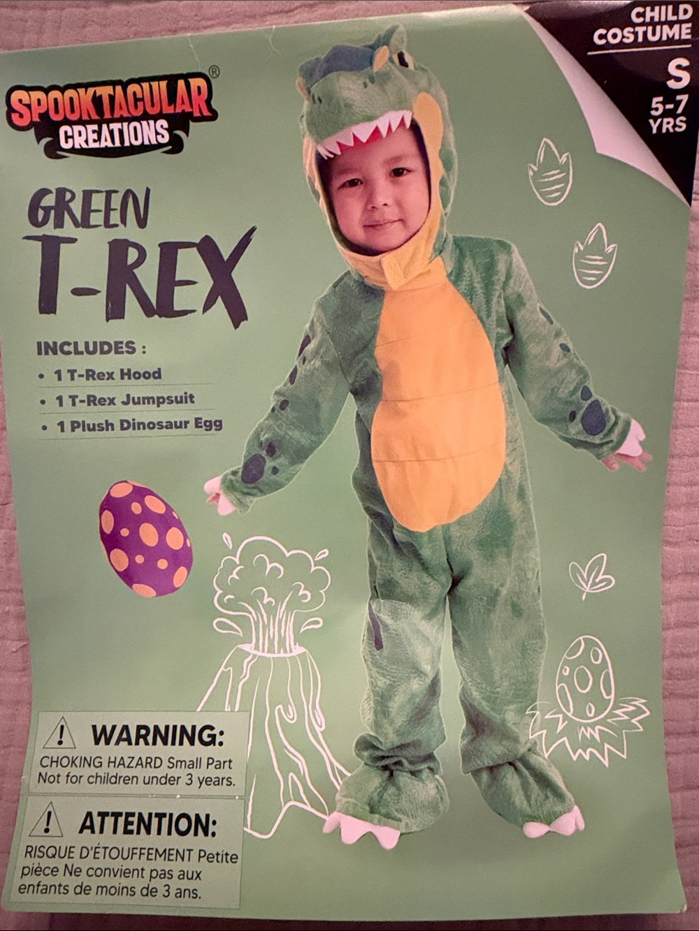 Spooktacular Creations Green T-Rex Kids Costume - Small (5-7 yrs)